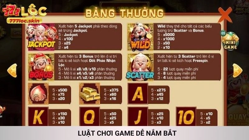 Luật chơi game dễ nắm bắt