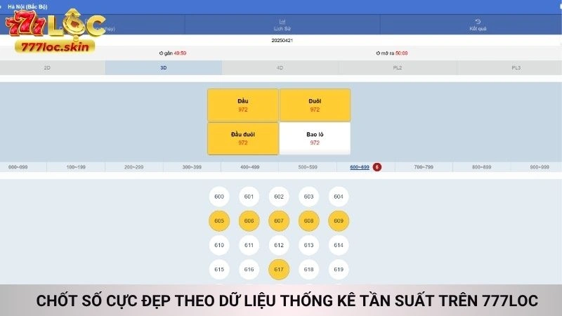 Chốt số cực đẹp theo dữ liệu thống kê tần suất trên 777loc